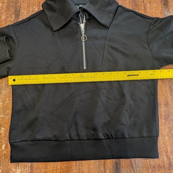 Arabess Pullover 1/4 Zip Sweatshirt Casual Cute Streetwear Womens Small NWT - Picture 2 of 8